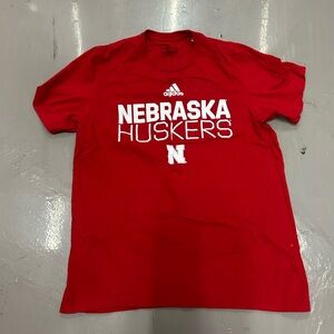 Adidas Red Nebraska Huskers Tee
